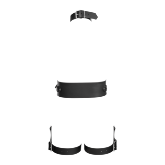 Rimba - Lederen Full Body Bondage Harnas - Zwart