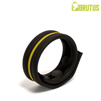 Brutus - Neopreen Cockstrap - Verstelbaar met drukknopen - Zwart/Geel
