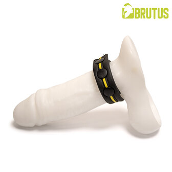 Brutus - Neopreen Cockstrap - Verstelbaar met drukknopen - Zwart/Geel