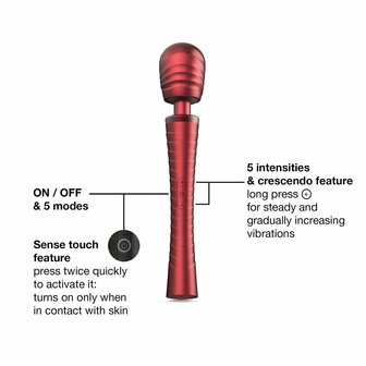 ManWan - Man.Wand Edgy - Wand Vibrator voor Haar &amp; Hem - Red Velvet