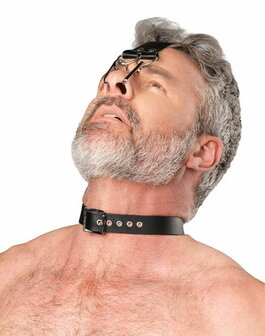 Rimba - Lederen Hoofdharnas met Collar en Neushaak - Zwart