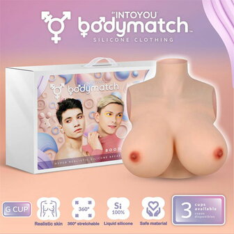 Bodymatch - Boodie - Realistische Siliconen Borstprothese - Lichte Huidskleur - Cup G