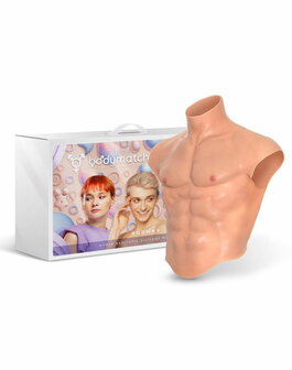 Bodymatch - Boomax - Hyperrealistisch Siliconen Mannelijk Bovenlichaam - Lichte Huidskleur - Maat S