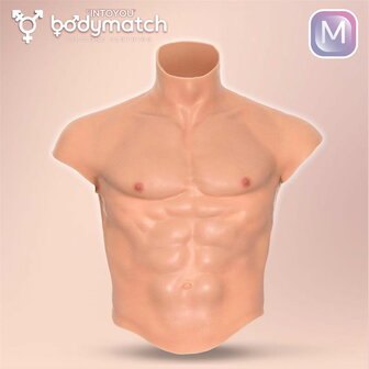 Bodymatch - Boomax - Hyperrealistisch Siliconen Mannelijk Bovenlichaam - Lichte Huidskleur - Maat M