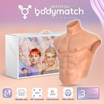 Bodymatch - Boomax - Hyperrealistisch Siliconen Mannelijk Bovenlichaam - Lichte Huidskleur - Maat M