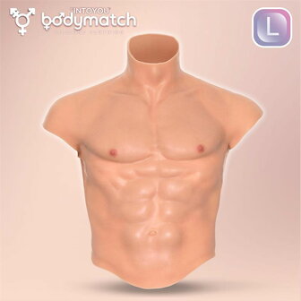Bodymatch - Boomax - Hyperrealistisch Siliconen Mannelijk Bovenlichaam - Lichte Huidskleur - Maat L