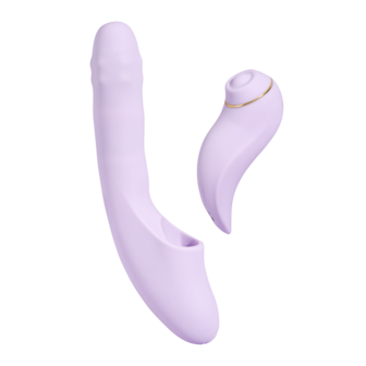 Svakom - DuoGlow - Stotende en Roterende Kralen Vibrator met Pulserende`Stimulator - Lila