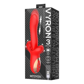 IY Vyron - Stotende &amp; Knabbelende Vibrator - Rood