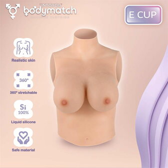Bodymatch - Booskin - Realistische Siliconen Borstprothese - Lichte Huidskleur - Cup E
