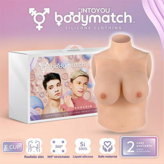 Bodymatch - Booskin - Realistische Siliconen Borstprothese - Lichte Huidskleur - Cup E