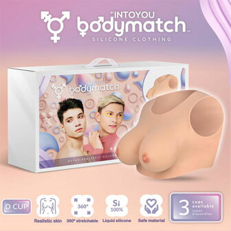 Bodymatch - Bowie - Realistische siliconen borstprothese - Lichte Huidskleur - Cup D
