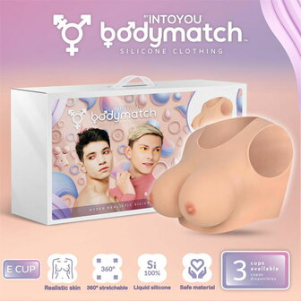 Bodymatch - Bowie - Realistische siliconen borstprothese - Lichte Huidskleur - Cup E
