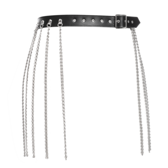 Rimba - Luxe Lederen Kettingen Rokje - Zwart/Zilver