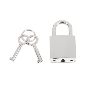 Rimba - Lederen Wurghalsband met Hangslot - Zwart &amp; Zilver