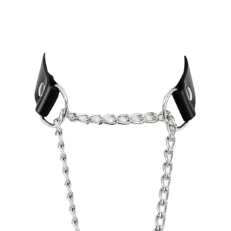 Rimba - Lederen Wurghalsband met Hangslot - Zwart &amp; Zilver