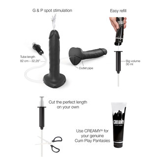 Strap-on-Me - Squirting Cum Dildo - Realistiche Spuitende Dildo - Zwart - Maat XL