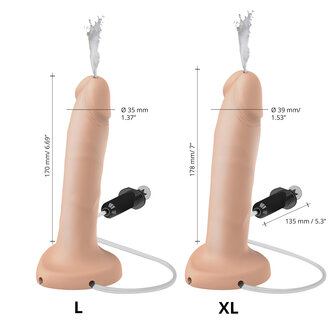 Strap-on-Me - Squirting Cum Dildo - Realistiche Spuitende Dildo - Lichte Huidskleur - Maat XL