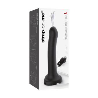 Strap-on-Me - Squirting Cum Dildo - Realistiche Spuitende Dildo - Zwart - Maat L
