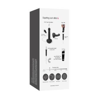 Strap-on-Me - Squirting Cum Dildo - Realistiche Spuitende Dildo - Zwart - Maat L