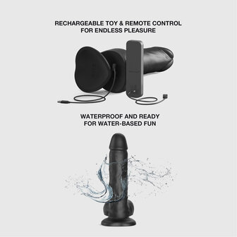 Strap-On-Me - Roterende &amp; Vibrerende Realistische Dildo - Zwart