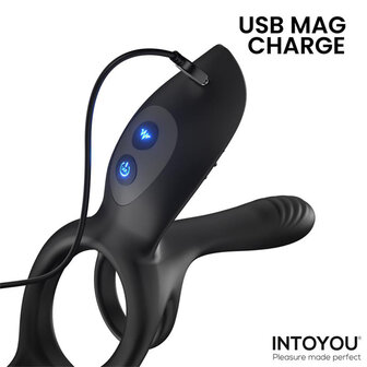 IY Daxer - Vibrerende Penisverlenger met Afstandsbediening - Zwart