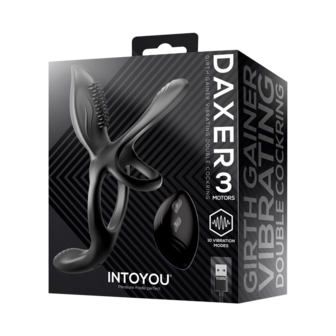 IY Daxer - Vibrerende Penisverlenger met Afstandsbediening - Zwart