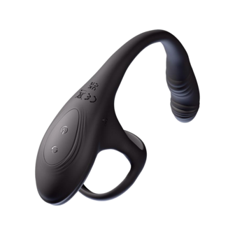 IY Kamber - Golvende en Vibrerende Anaal Plug met Cockring - Zwart