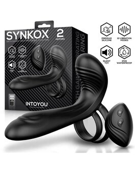 IY Synkox - Vibrerende Penisverlenger met Afstandsbediening - Zwart