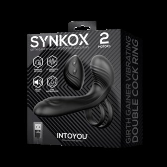 IY Synkox - Vibrerende Penisverlenger met Afstandsbediening - Zwart