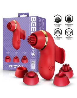 IY Beeny - Multifunctionele vibrator - Met 4 Opzetstukjes - Rood