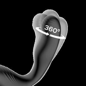 IY Bruce - Prostaatmassager 360&deg; - Met dubbele penisring - Zwart