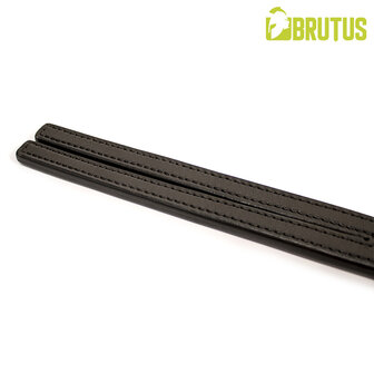 Brutus - Two Finger I - Zweep met Dubbele Zware Lederen Slappers - Zwart
