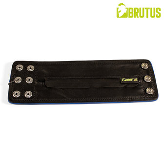 Brutus - Lederen Polsportemonnee met Rits - Zwart/Blauw