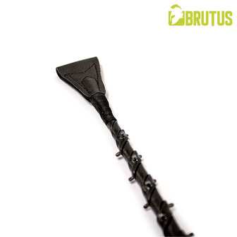 Brutus - Lederen Rijzweep met Spikes - Zwart
