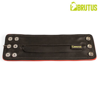 Brutus - Lederen Polsportemonnee met Rits - Zwart/Rood