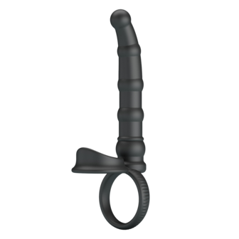 Pretty Love -  Tatum - Anale Vibrator met Penisring - Zwart