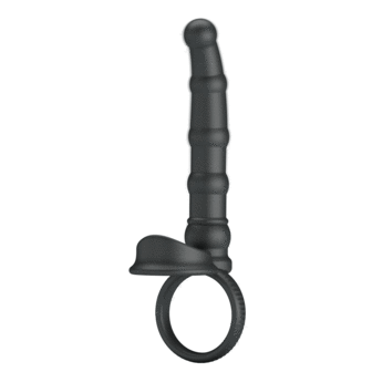 Pretty Love -  Tatum - Anale Vibrator met Penisring - Zwart