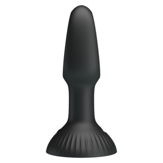 Pretty Love - Hubert - Vibrerende Buttplug - Anaal Vibrator - Met Wiebelend Tongetje - Zwart