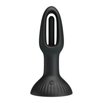 Pretty Love - Hubert - Vibrerende Buttplug - Anaal Vibrator - Met Wiebelend Tongetje - Zwart