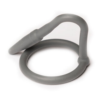 Sport Fucker - Siliconen Cockring Met Penisplug - Grijs