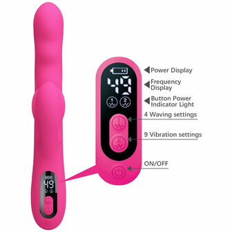 Pretty Love - Winters - Rabbit Vibrator met Golf Beweging en LED Display - Roze