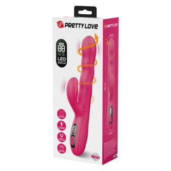 Pretty Love - Winters - Rabbit Vibrator met Golf Beweging en LED Display - Roze