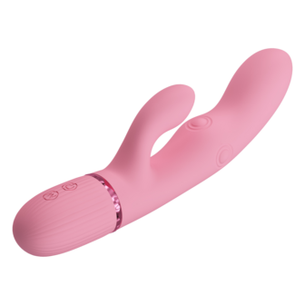 Pretty Love - Zach - Rabbit Vibrator met Vierzijdige Klopfunctie - Roze