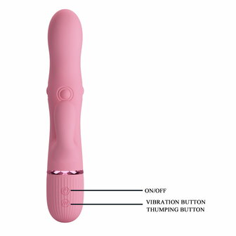 Pretty Love - Zach - Rabbit Vibrator met Vierzijdige Klopfunctie - Roze