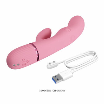 Pretty Love - Zach - Rabbit Vibrator met Vierzijdige Klopfunctie - Roze
