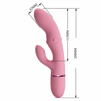 Pretty Love - Zach - Rabbit Vibrator met Vierzijdige Klopfunctie - Roze