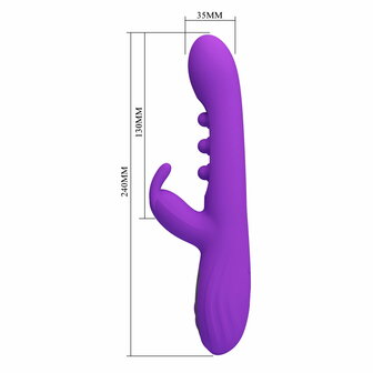 Pretty Love - Sabien - Rabbit Vibrator met LED Display - Paars
