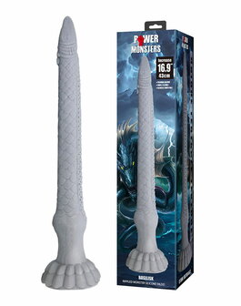 Power Monsters - Basilisk - Taps Toelopende Fantasie Dildo - Grijs