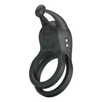 Pretty Love - Goodwin - Vibrerende Dubbele Penisring - Zwart