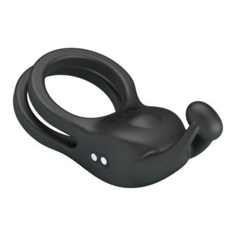 Pretty Love - Goodwin - Vibrerende Dubbele Penisring - Zwart